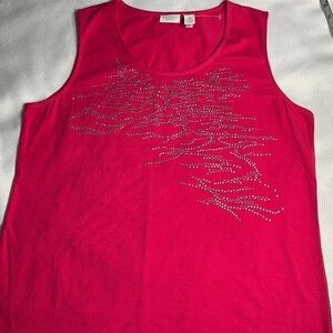 ~3 for $20~ Weekends by Chico’s hot pink metal stud tank top